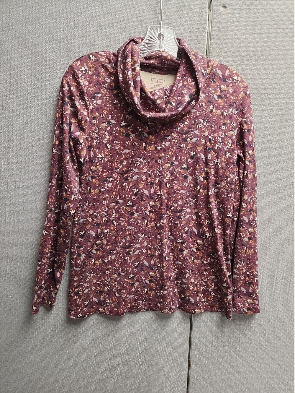 L.L. Bean Women's Medium Pima Cotton Tee Long-Sleeve Cowlneck Size Small